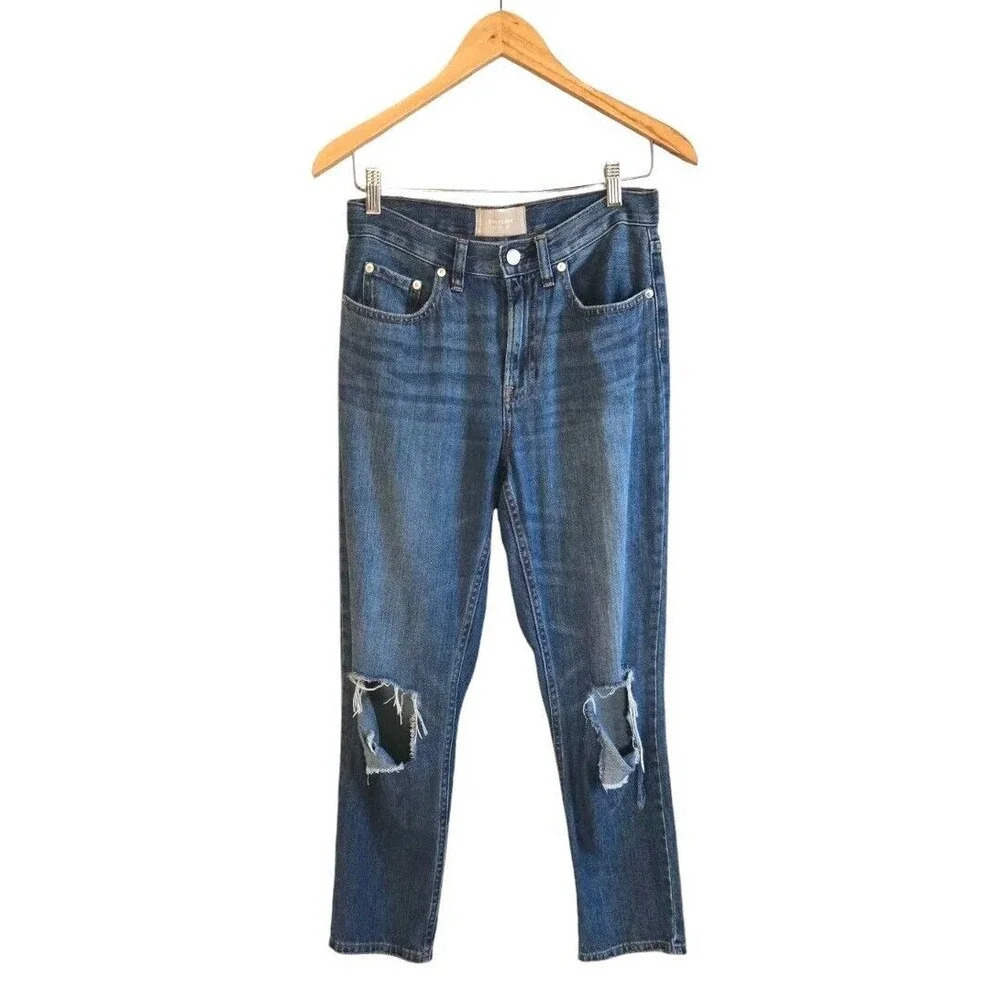 Everlane Organic Cotto  The Summer Jeans Size 26 Slouch Distressed  Denim